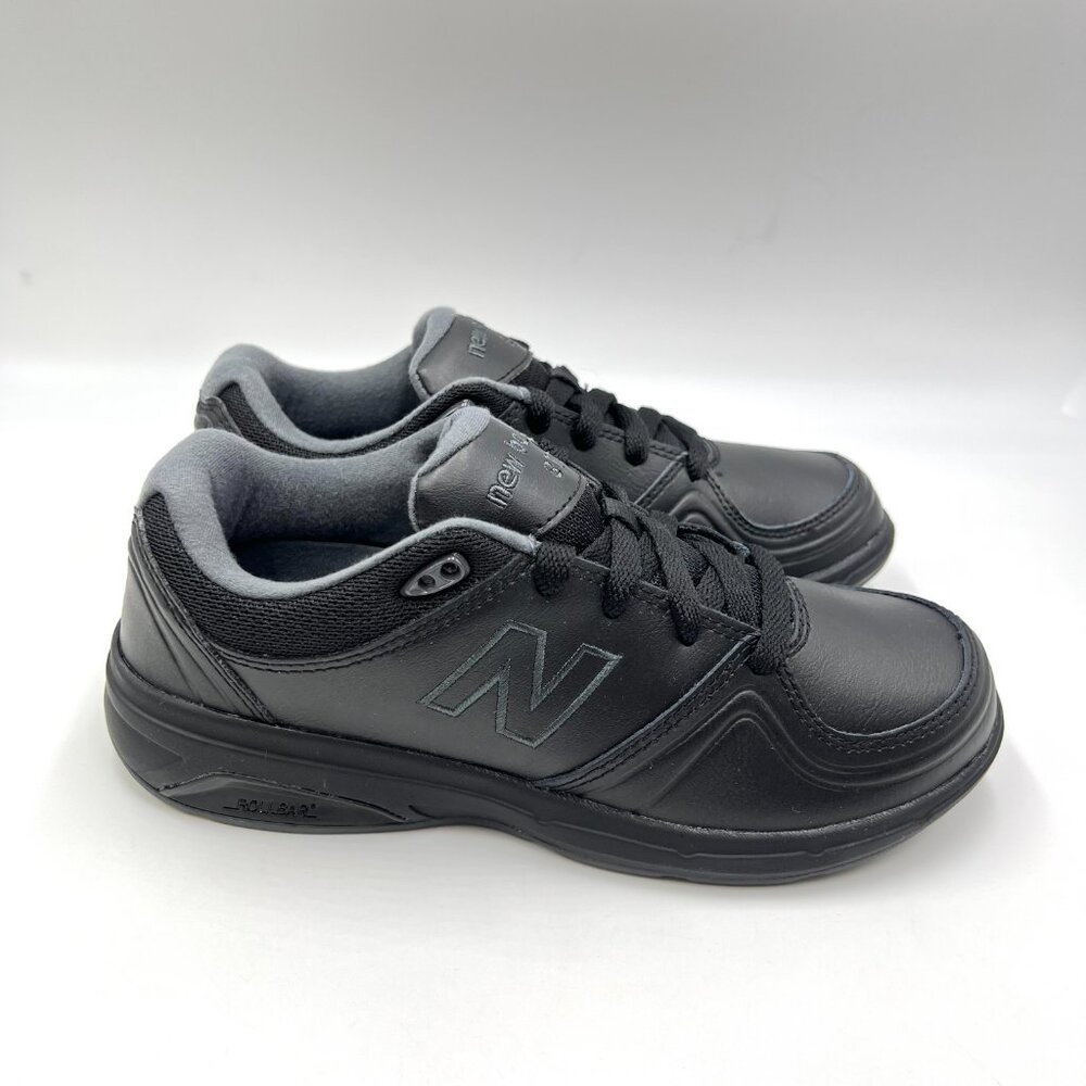 New Balance Womens Size 6.5 Black Leather 813 V1 Lace Up Walking‎ Shoes Sneakers